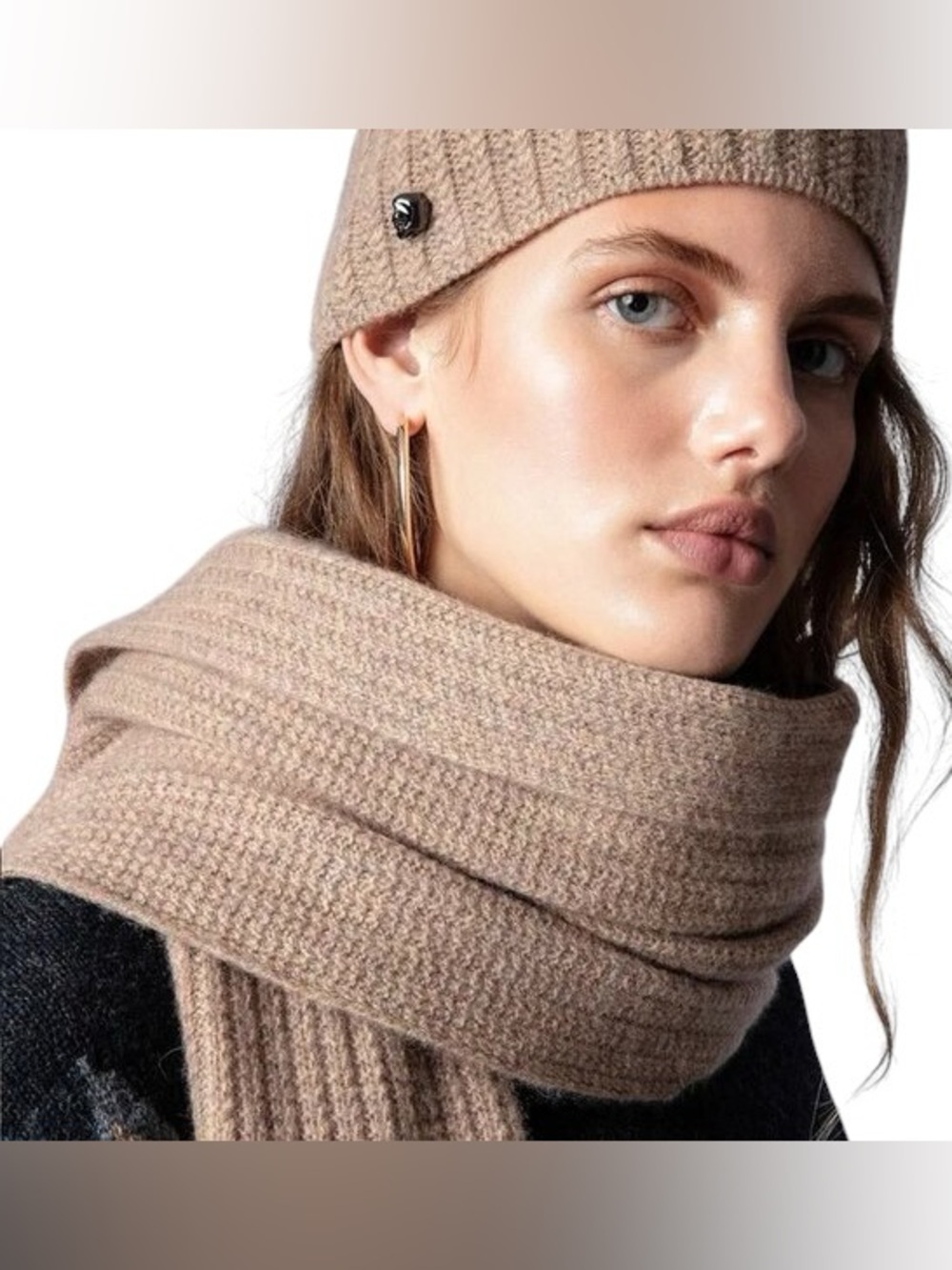 ZADIG & VOLTAIRE Jared Cashmere Skull Pin Scarf